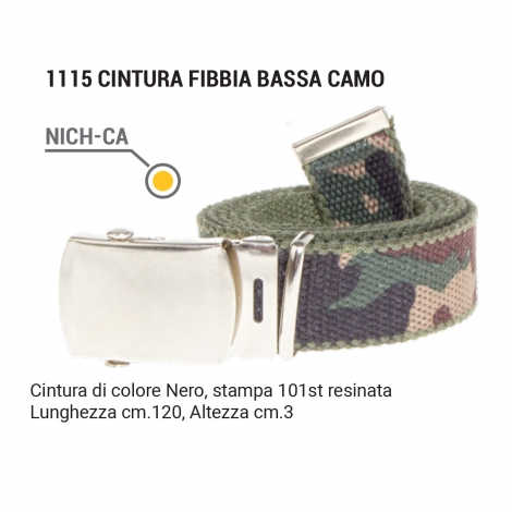 Cintura fibbia bassa camo